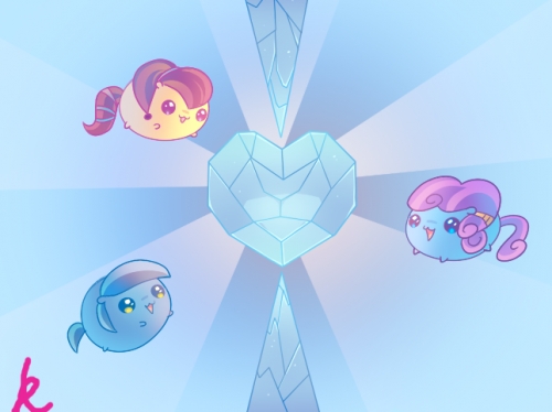 Три кристальных пони в няшном стиле
