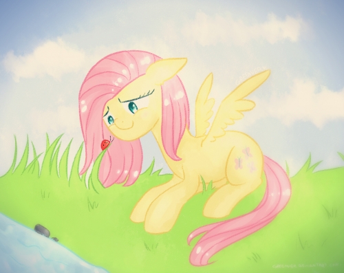 Флаттершай и божья коровка