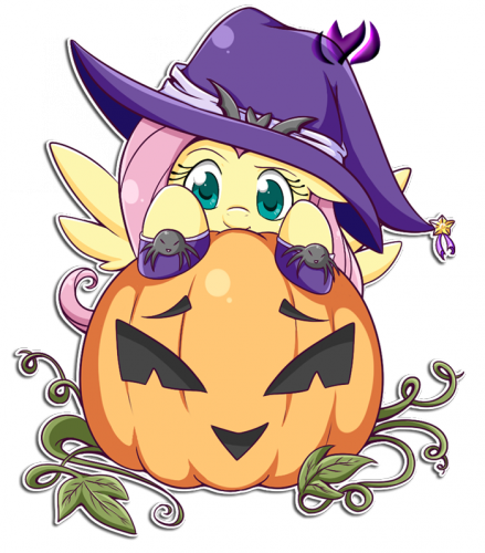 Очаровательная пони Флаттершай и тыква