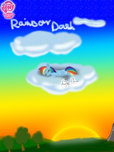 Радуга Дэш на облаках