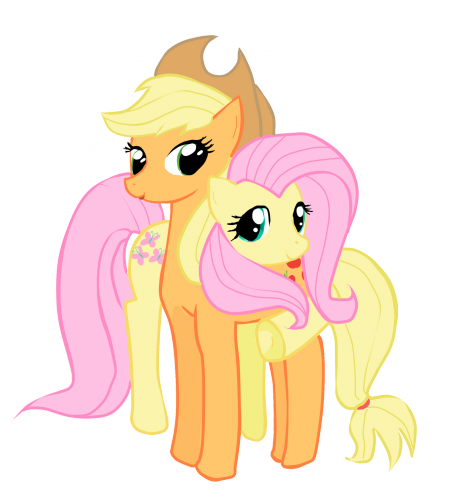 Флаттершай и Эпл Джек