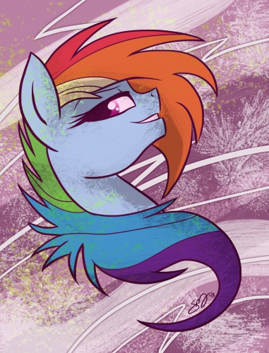 Красивый портрет Рейнбоу Дэш