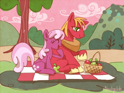 Биг Макинтош и Черили на пикнике