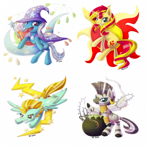 Картинки - наклейки пони, второстепенные героини