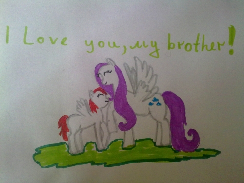 мои брат и я в образе пони