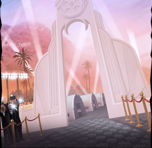 Страх, Камера, Мотор фон с черной ковровой дорожкой