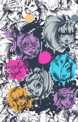 Монстр Хай стилизованная картинка с новым фоном