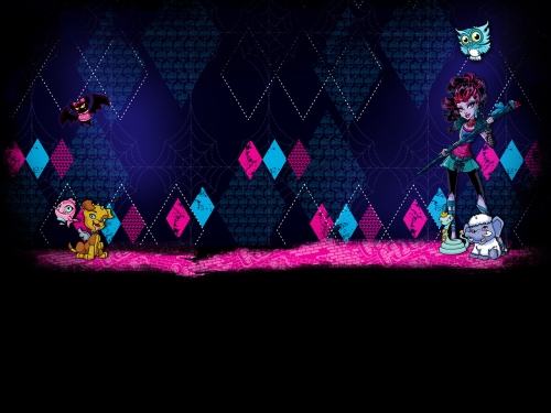 Школа Монстров обои с Джейн Булитл и питомцами