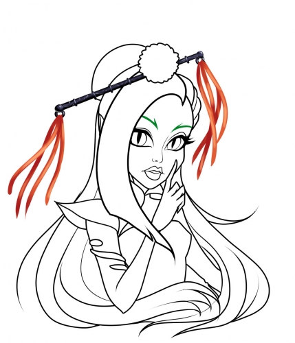 Раскраска Дженнифайер Лонг Монстр Хай, от Fantazyme