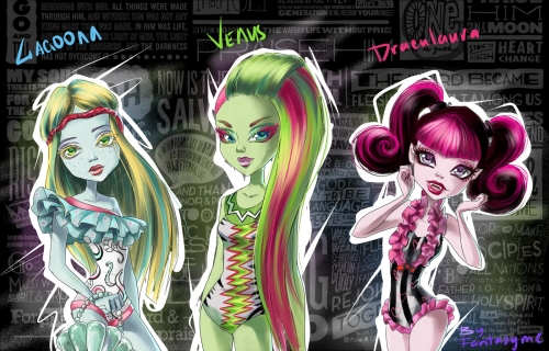 Monster High Лагуна Венера и Дракулаура в купальниках