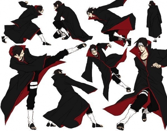 Итачи в разных позах арт Lili