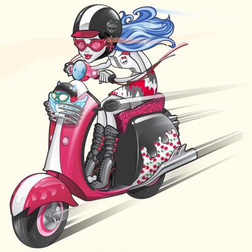 Гулия на мотоцикле