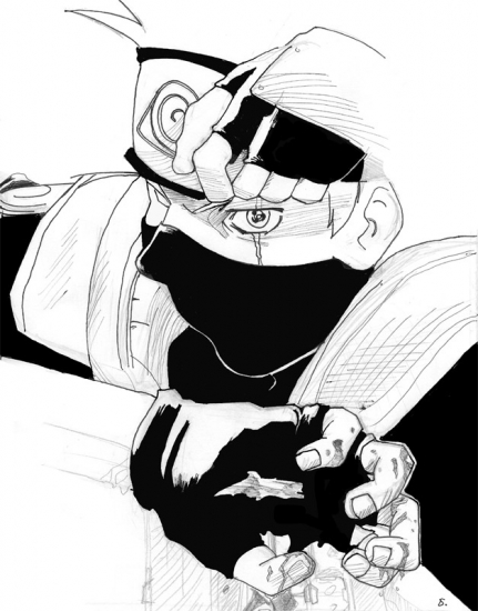 Какаши открывает шаринган