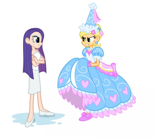 Гуманизированные пони, Рарити и Эпплджек в платье