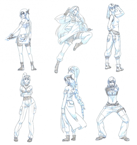 Зарисовки с персонажами (некоторые в стиле аниме и манги Наруто)