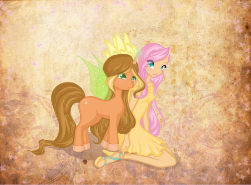 Флора и Флаттершай:))