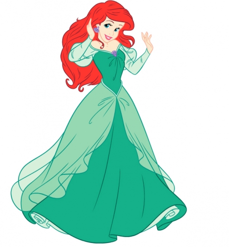 Русалочка Ариэль в платье цвета морской волны