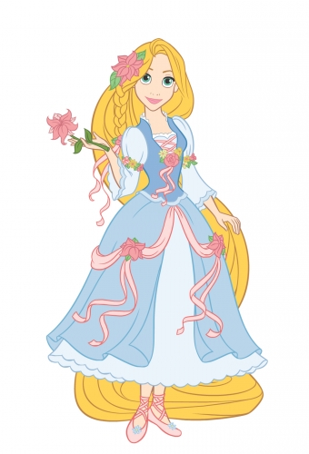 Рапунцель в цветочном наряде