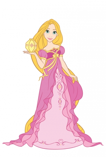 Рапунцель в платье и с фонариком