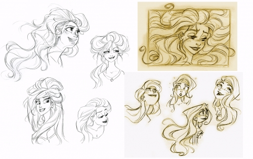 Рапунцель наброски