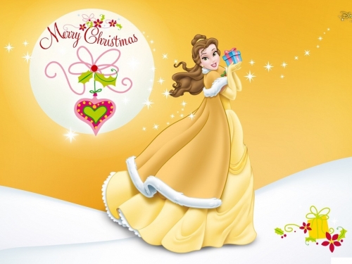 Рождественская картинка с Белль