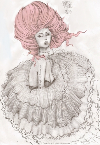 Розовая медуза.