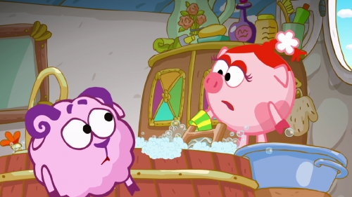 Смешарики картинки Нюша и Бараш