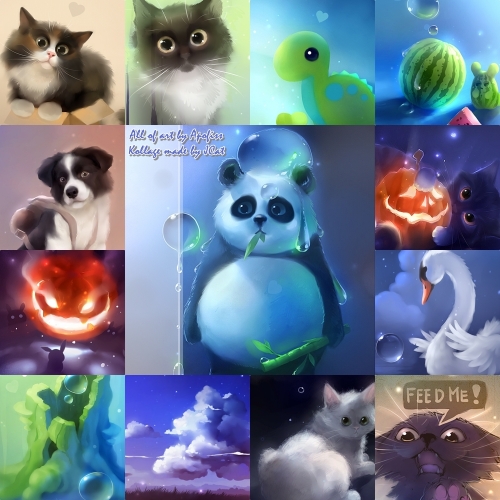 Коллаж с работами Apofiss