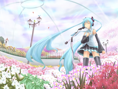 Вокалоид Мику, обои на рабочий стол