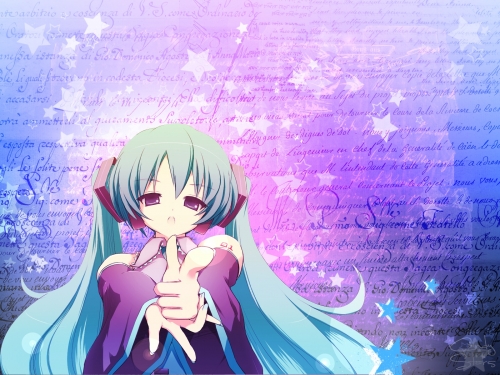 Вокалоид Мику, обои на рабочий стол