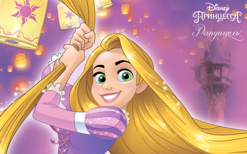 Большая картинка с Рапунцель из Запутанной Истории на рабочий стол или фон