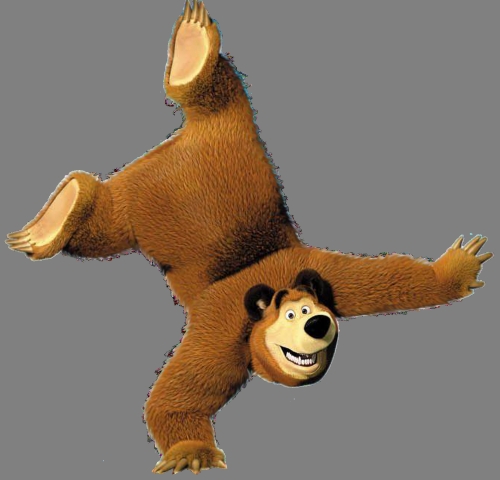 Медведь показывает чудеса аккробатики