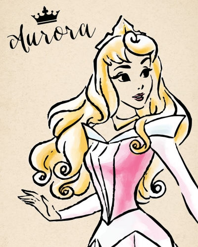 Нежный арт чернилами со Спящей Красавицей в короне