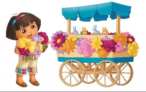 Даша Следопыт с цветами