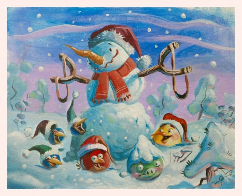 Angry Birds Злые Птички сделали снеговик