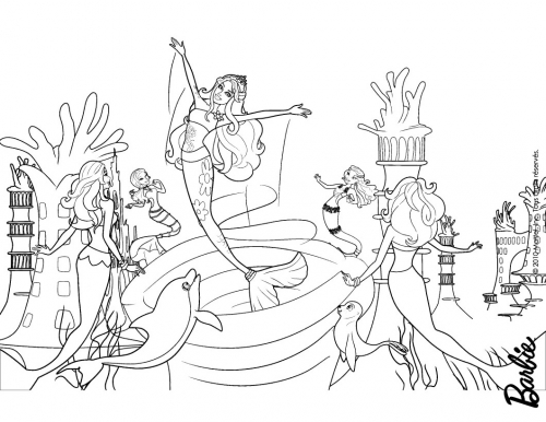 Барби раскраска