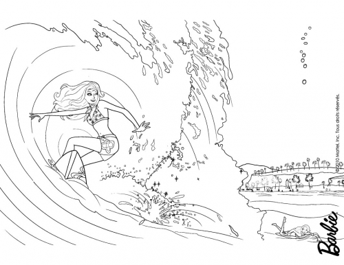 Раскраска Барби Приключения Русалочки