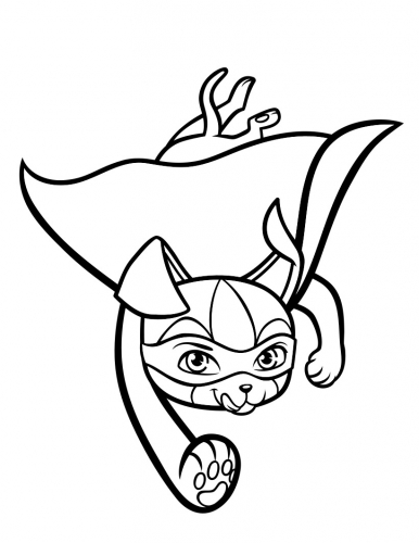 Раскраска Барби Супер Принцесса, щенок в плаще