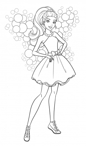 Картинка Барби раскраска