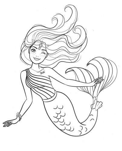 Русалка Барби подмигивает