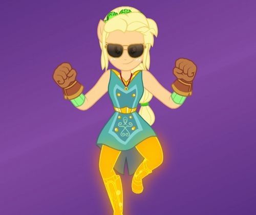 Девочки из Эквестрии Зимние Каникулы, супер героиня Эпплджек