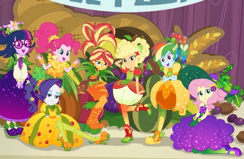 Девочки из Эквестрии в ягодно, овощных нарядах