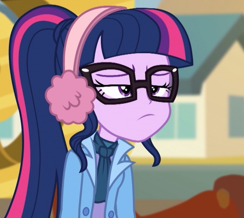 Недовольная Твайлат в зимних наушниках