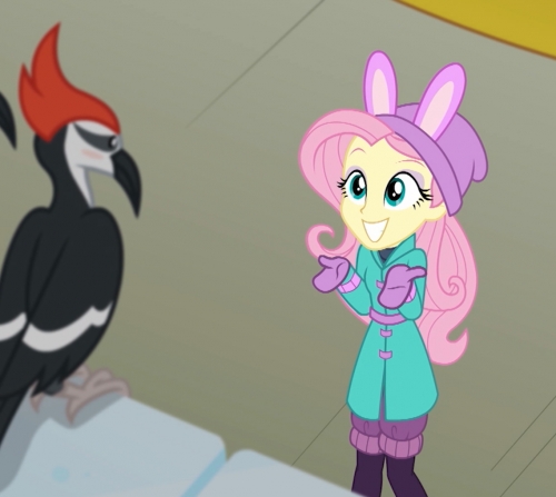 Девочки из Эквестрии и супер милый зимний наряд Флаттершай