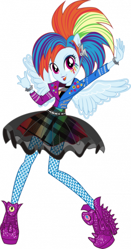 Rockin' Hair Рэйнбоу Дэш панк рок стиль