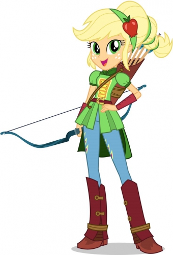 Эпплджек с луком в наряде для соревнований