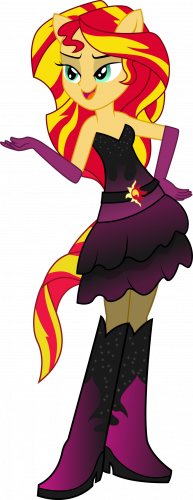 Сансет Шиммер в вечернем наряде