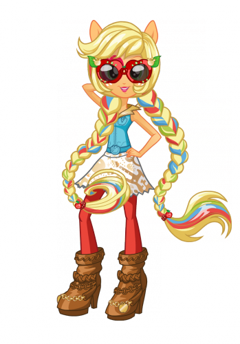 Девушки Эквестрии Радужный Рок Эплджек с косичками