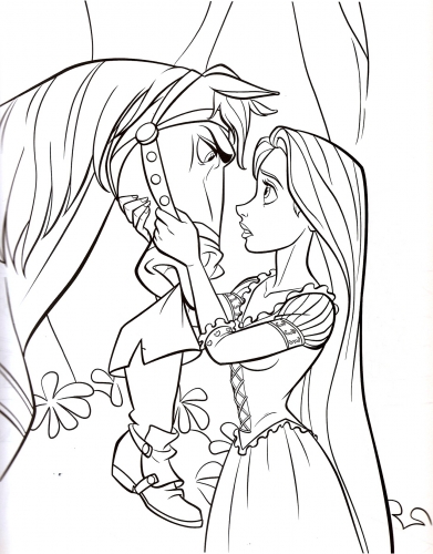 Раскраска Рапунцель и Максимус