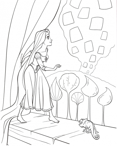 Рапунцель нарисовала фонарики